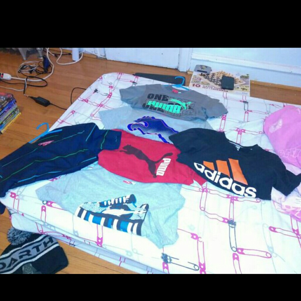 Addias shirts and puma